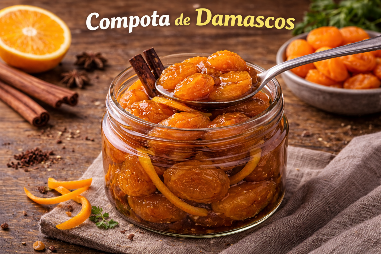 Compota de Damascos Turcos con Canela y Naranja